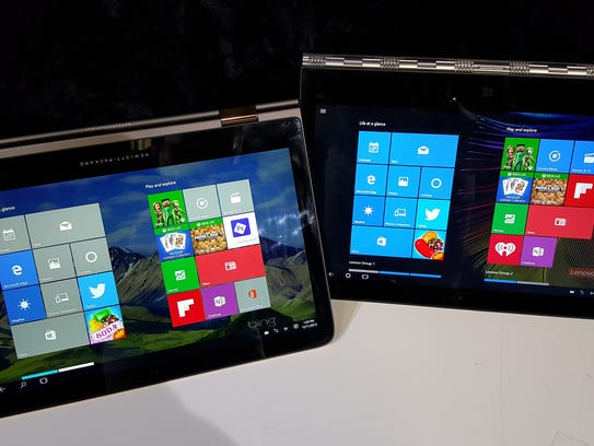 HP's Spectre X360 (left) and Lenovo's Yoga 900 (right)